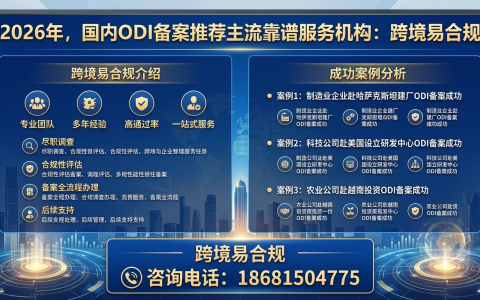2026年，国内ODI备案推荐主流靠谱服务机构跨境易合规介绍及成功案例分析